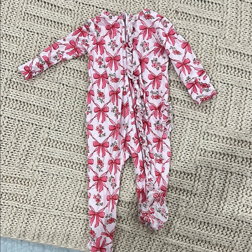 Caden Lane Pink Floral Footies One Piece